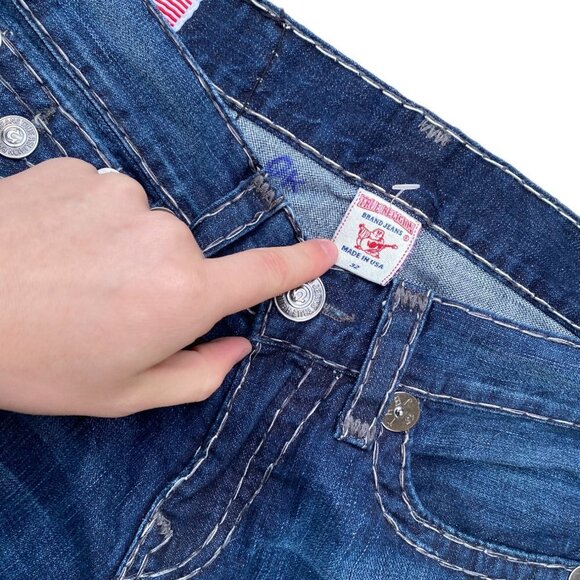 Vintage True Religion Jeans Size 32 BILLY SUPER T CONTRAST STITCH Blue - Picture 8 of 8